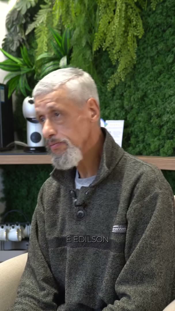 Edilson, paciente da OralClin, durante o depoimento